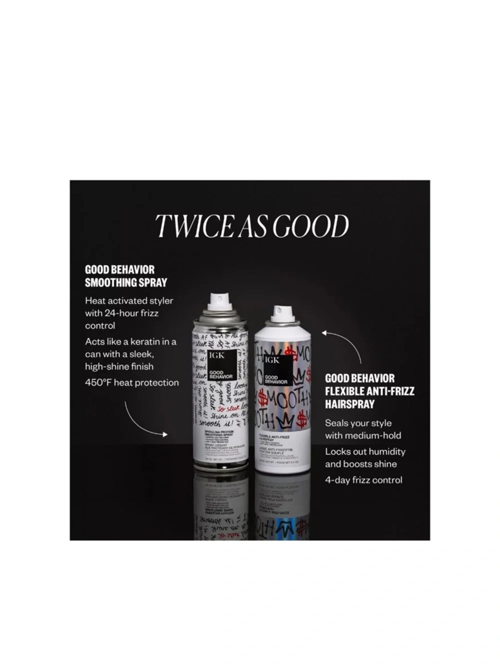IGK Good Behavior Flexible Anti-Frizz Hairspray Travel 1.8oz NIP